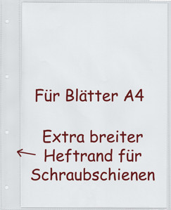 Zeige Details für Speisekartenhüllen DIN A4 für Schraubschienen Bild von Speisekartenhüllen DIN A4 für Schraubschienen