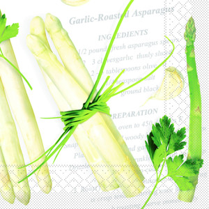 Bild von Tissue Servietten Spargel 3-lagig<br><big>600 Stück - Staffelpreise</big>