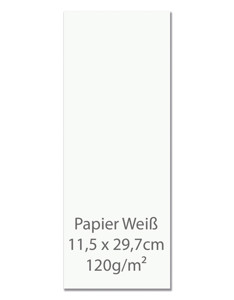 Speisekartenpapier A4 superschmal 11,5 x 21,7 cm weiß 120 g/m² Speisekartenpapier A4 superschmal 11,5 x 21,7 cm weiß 120 g/m²