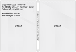 Bild von Doppel-Speisekartenhüllen DIN A4 stark - 10 Stück
