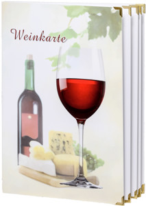 Bild von Weinkarten A4 2 und 8 Einschubseiten