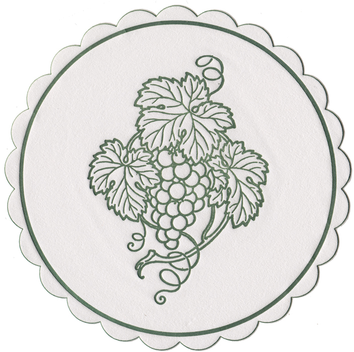 Weinuntersetzter Weinrebe grün
