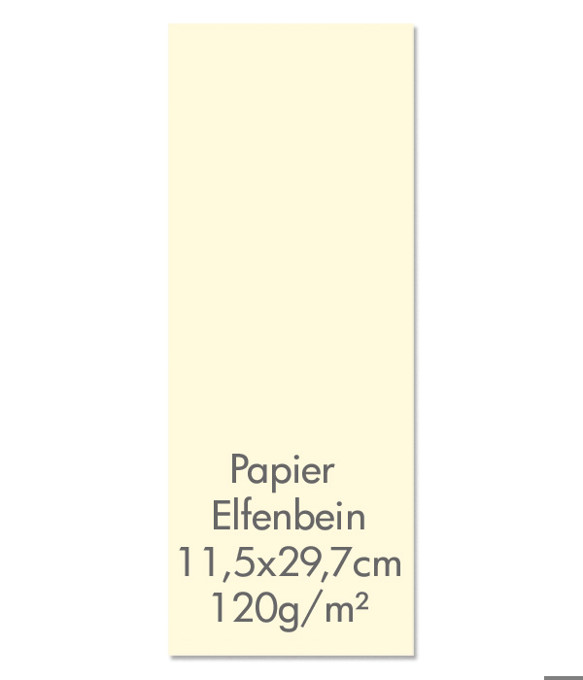 Speisekartenpapier A4 superschmal 11,5 x 21,7 cm beige 120 g/m²