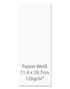 Speisekartenpapier A4 superschmal 11,4 x 21,7 cm weiß 120 g/m²