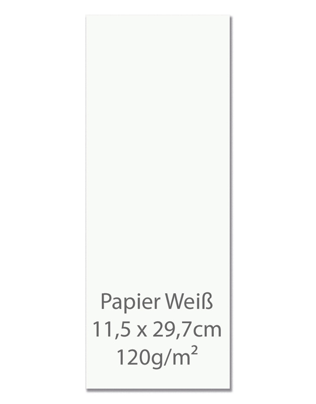 Speisekartenpapier A4 superschmal 11,5 x 21,7 cm weiß 120 g/m²