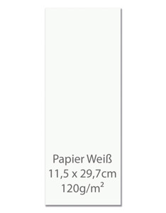 Speisekartenpapier A4 superschmal 11,5 x 21,7 cm weiß 120 g/m²
